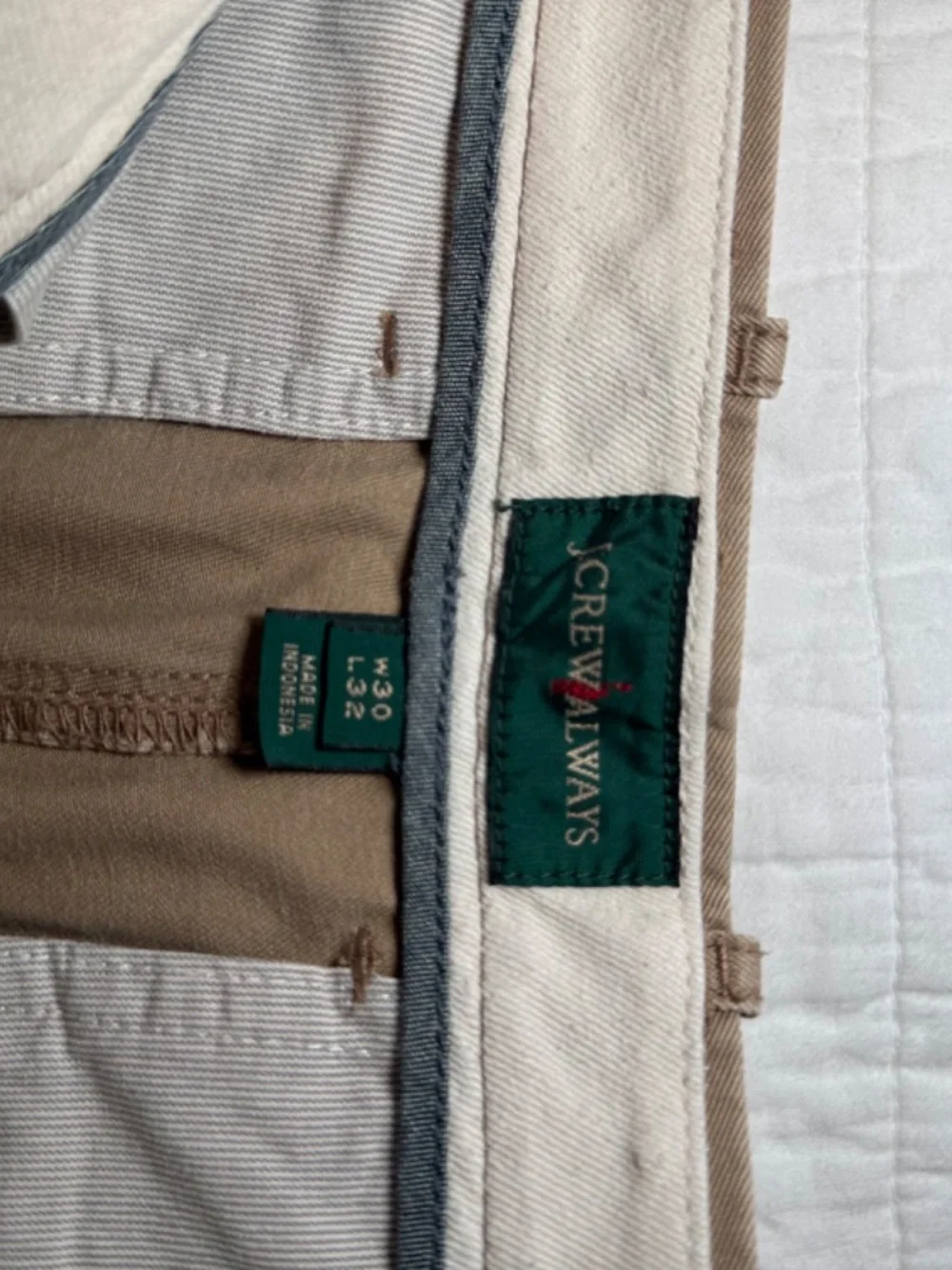 J.Crew Always 484 Slim Chino Pants Mens 30x32 Khaki Tan Cotton Casual Preppy